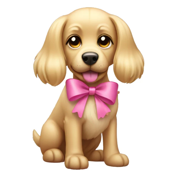 blonde dog with pink bow sticker