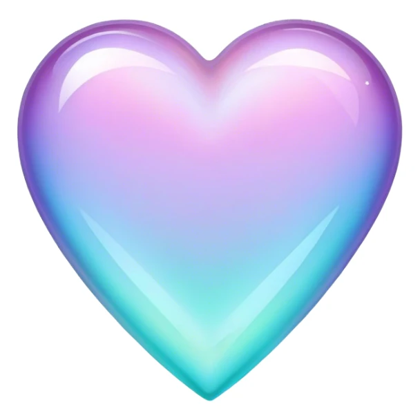 pastel lilac and cyan gradient iridescent crystal heart sticker