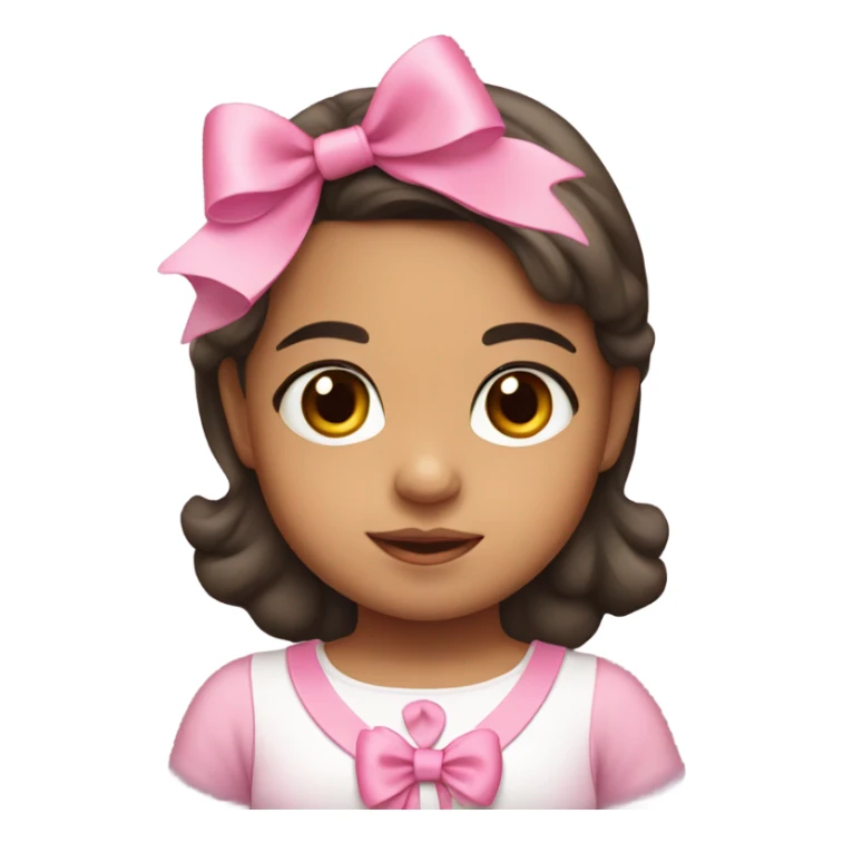 Hispanic toddler girl with pink bow  sticker