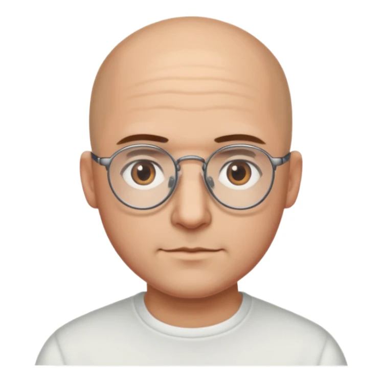 papà calvo occhi marroni e occhiali con doppio ponte sticker