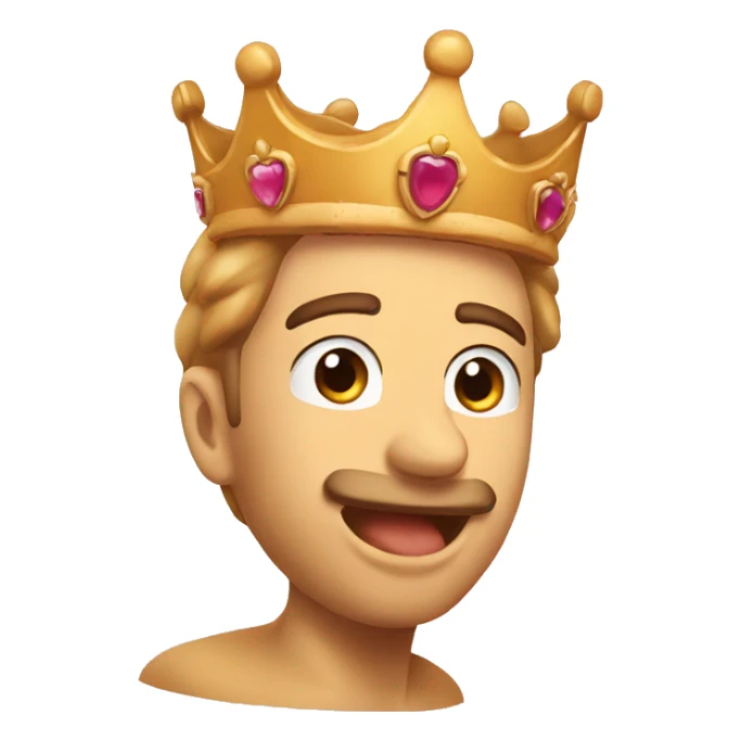 a slice of bread doing the lip bite emote and wearing a kingly crown sticker