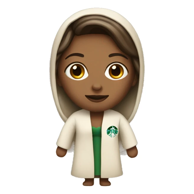 Woman with starbucks and in a robe sticker