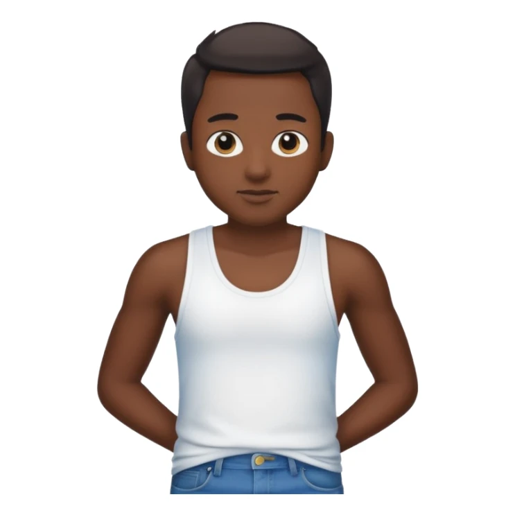 Un personnage noir avec un débardeur blanc et un jean 👖  sticker