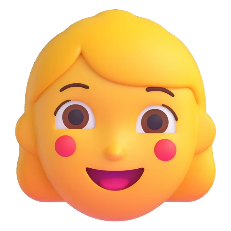 Create a high quality 3D emoji of the girl with no changes, keeping the original style and all details exactly the same. sticker