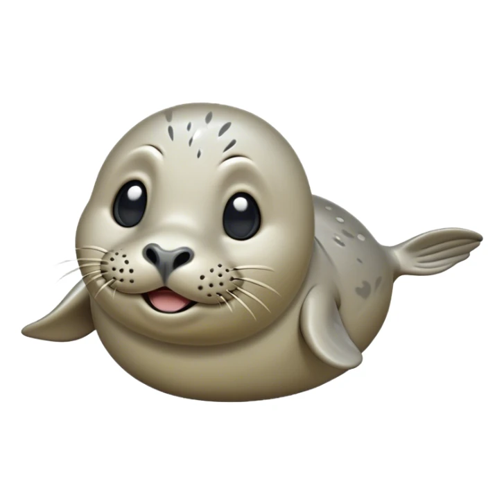 Cinematic Comical harbour seal Portrait Emoji, Head tilted dramatically with an exaggeratedly amused expression, featuring a sleek, agile body with wide, comically expressive eyes full of playful disbelief and a subtly contoured head, Simplified yet hilariously expressive features, highly detailed, glowing with a slightly sassy oceanic glow, high shine, dramatic yet playful, stylized with an air of quirky marine mischief, soft glowing outline, capturing the essence of a meme-worthy harbour seal that looks ready to side-eye its way into viral fame! sticker