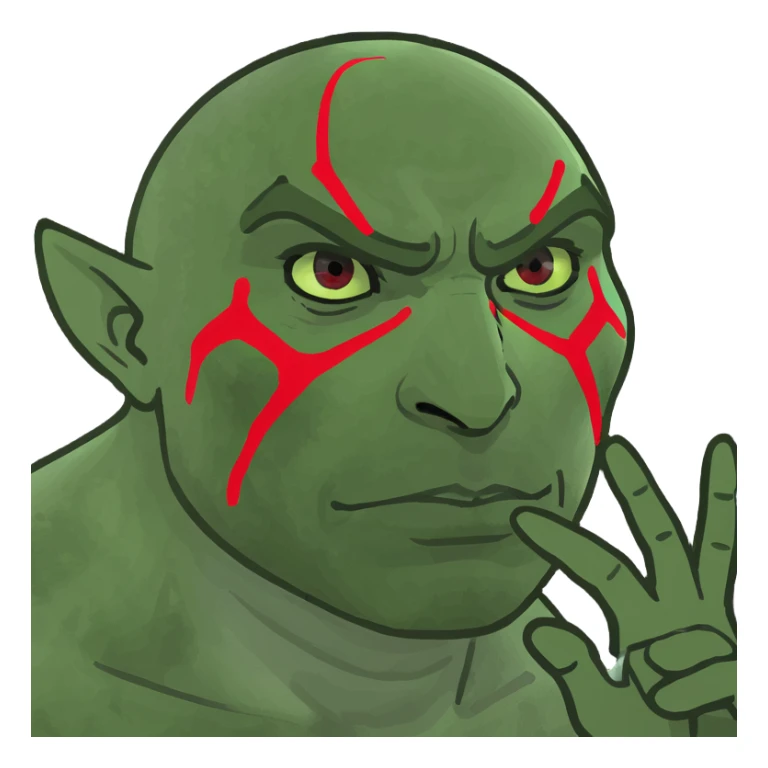 Feliz marcas de guerra roja en la cara hecha con 2 dedos sticker