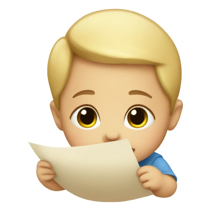 Baby with a letter sticker