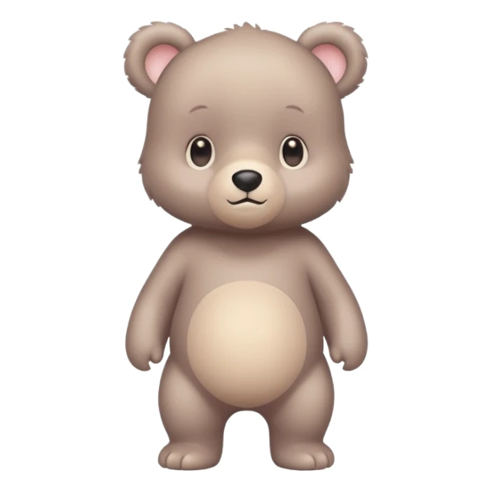 A cute baby bear character in pastel style, standing upright like a human. 
No background, transparent background, clean sticker style, 
high-resolution vector-like art, soft pastel colors, 
consistent design, same face proportions every time. sticker