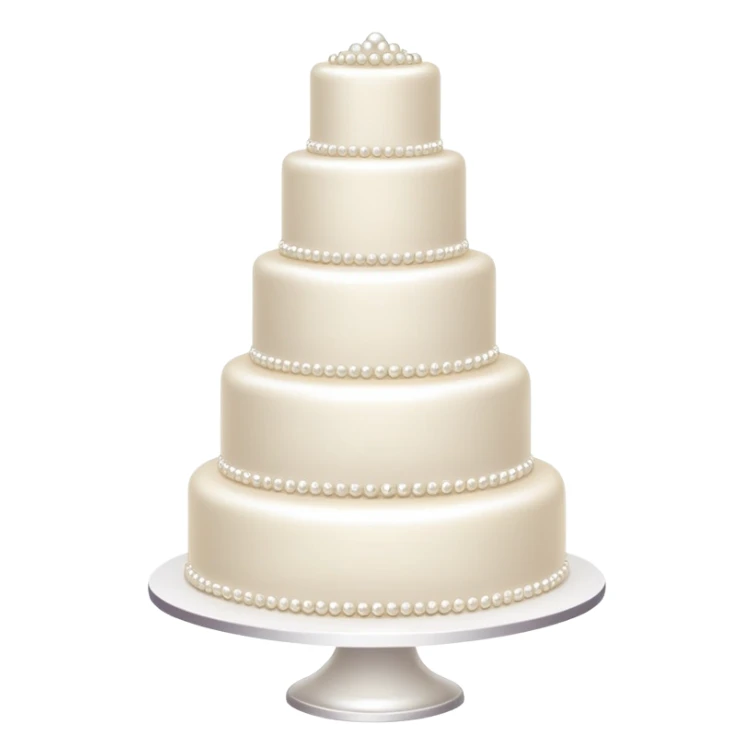elegant multi-tier wedding cake decorated with pearls sticker