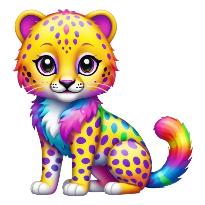 Cheetah but rainbow lisa frank sticker