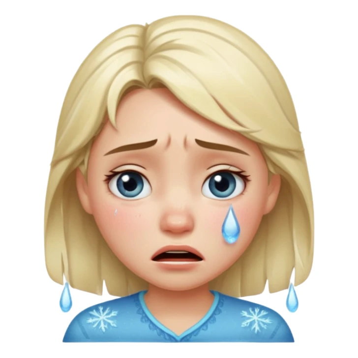  frozen distraught iOS emoji generic round crying girl sticker