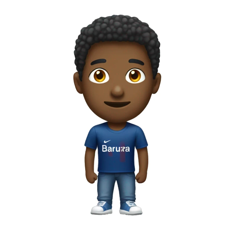 Person wear barça t-shirt sticker