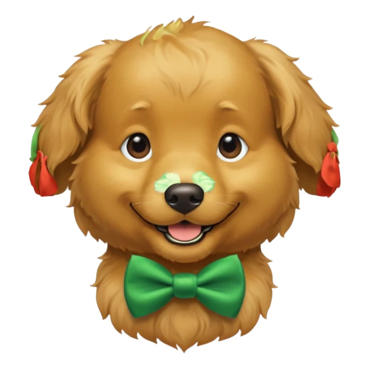 dog with a green bow tie sticker