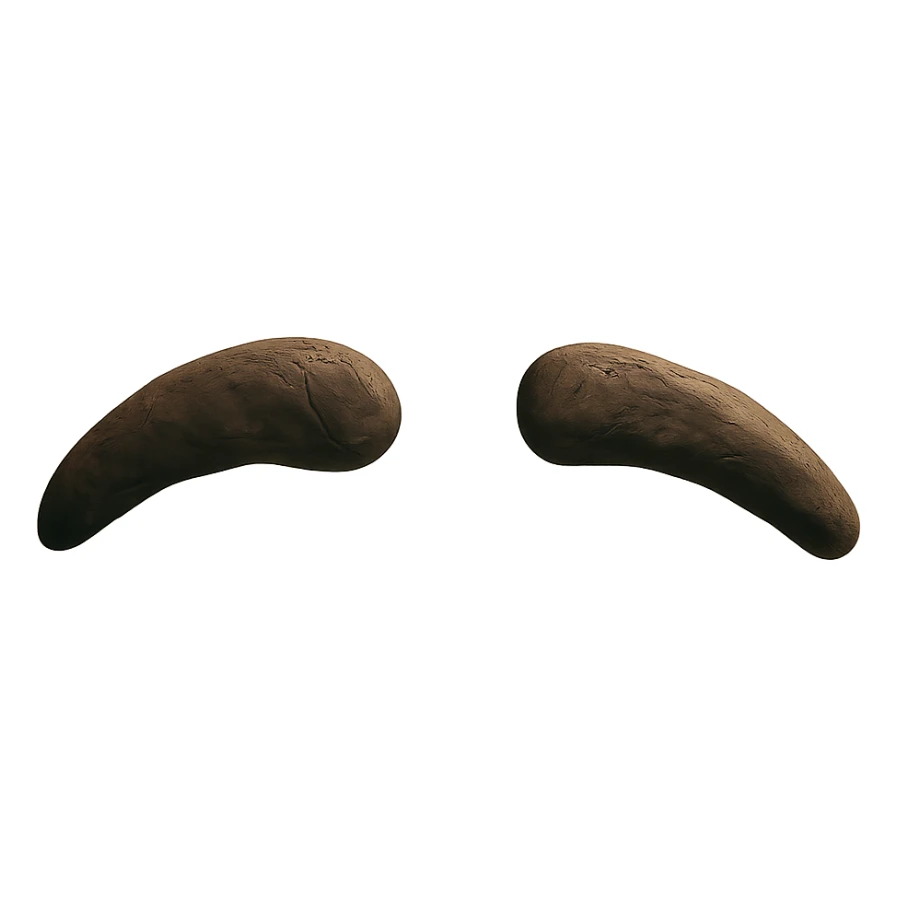 soft and textured claymation style eyebrows, no face sticker