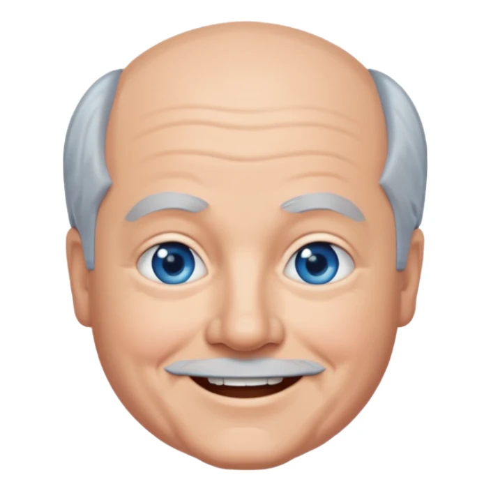 Kyle Gass with blue eyes, grey hair sticker