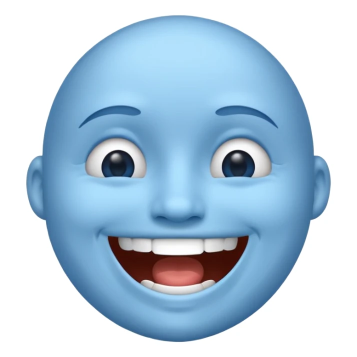 A blue face laughing out loud while covering it's mouth  sticker