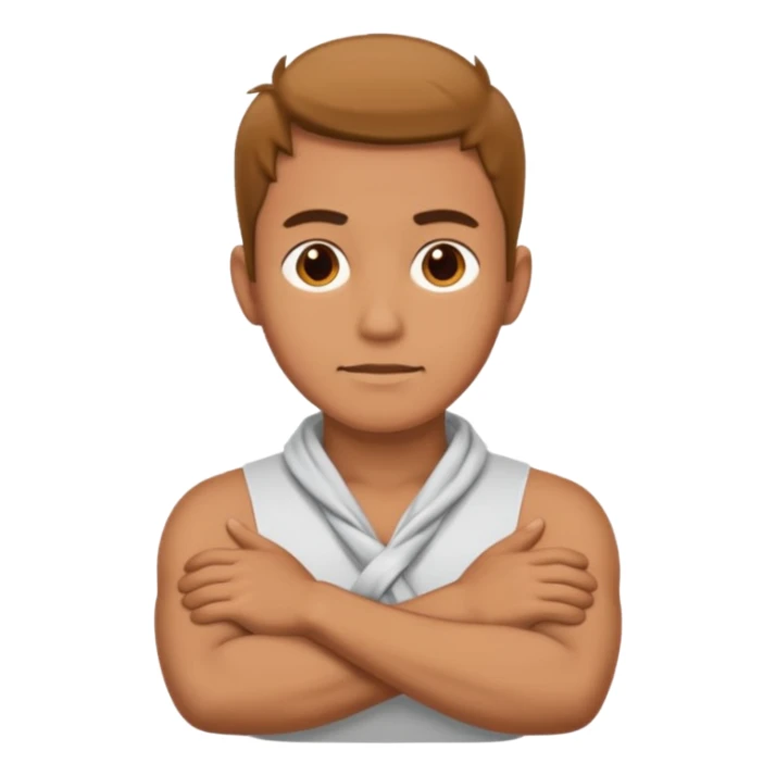 Man with crossed arms on his neck sticker