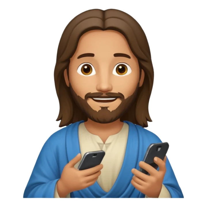 Jésus sur son téléphonesur son téléphone sticker