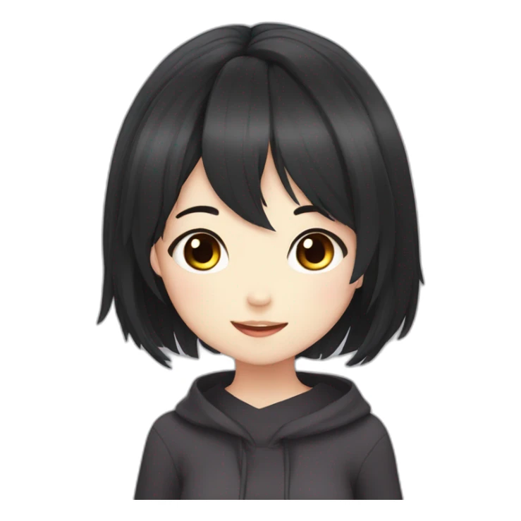 Cute dark hair anime girl sticker