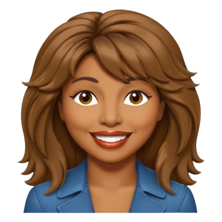 Tina Turner with brown long hair sticker