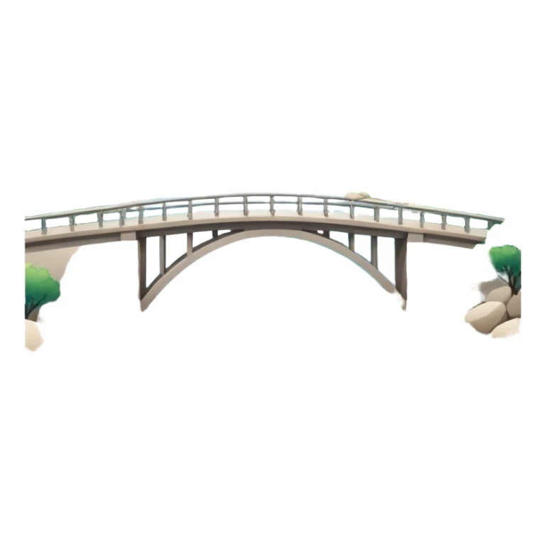 Hangang river with a bridge, no outline sticker