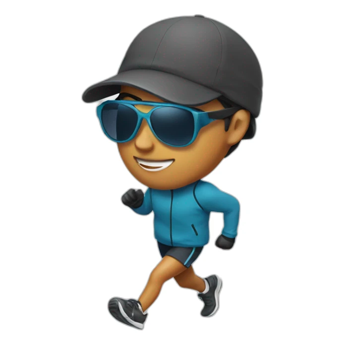runner wearing sunglasses a cap and winter shoes sticker