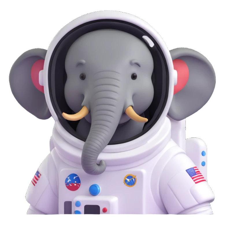 elephant astronaut with helmet sticker