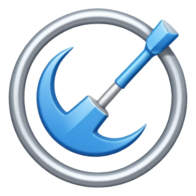 Circulo azul con una flechita adentro de color blanco sticker