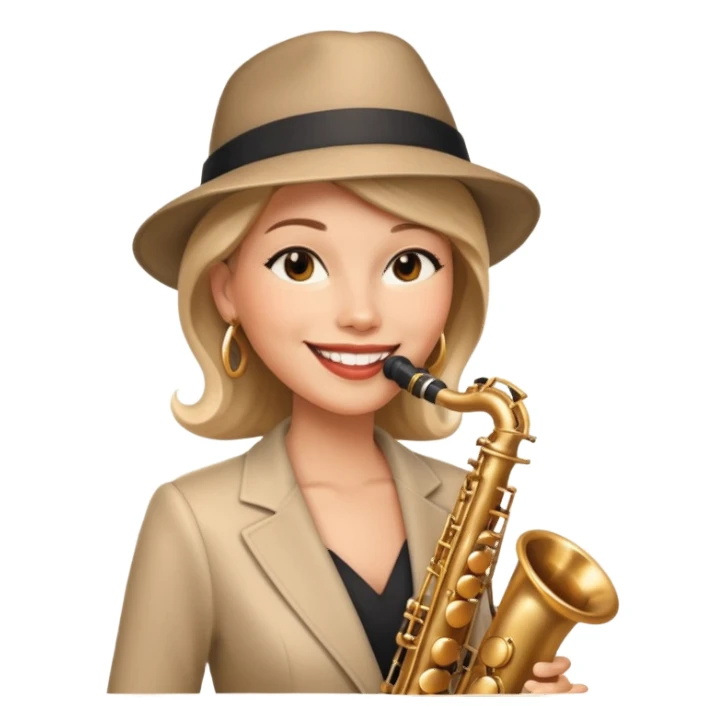 woman Swing jazz musician playing saxophone sticker