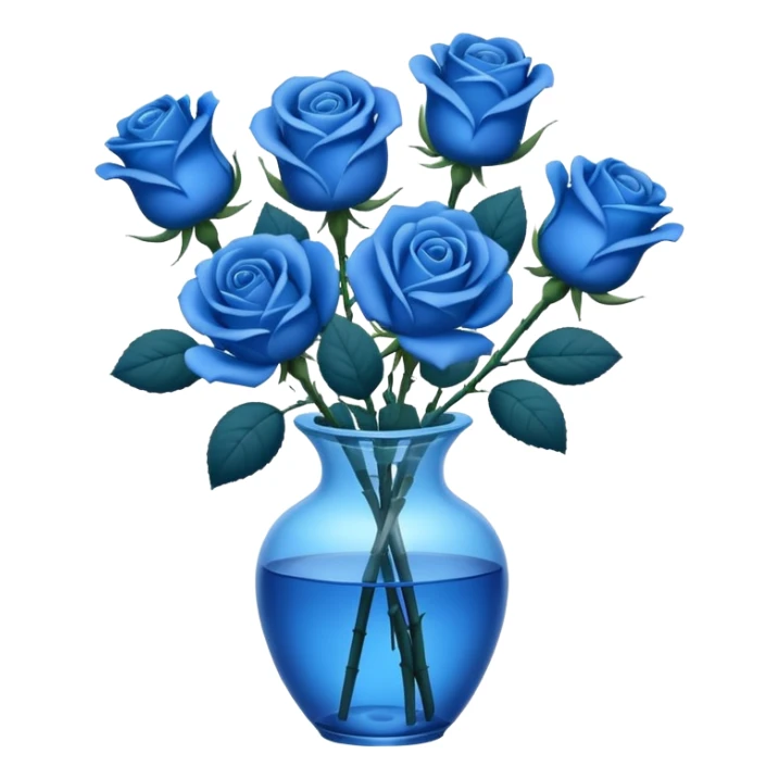  Group of Blue rose in a vase sticker