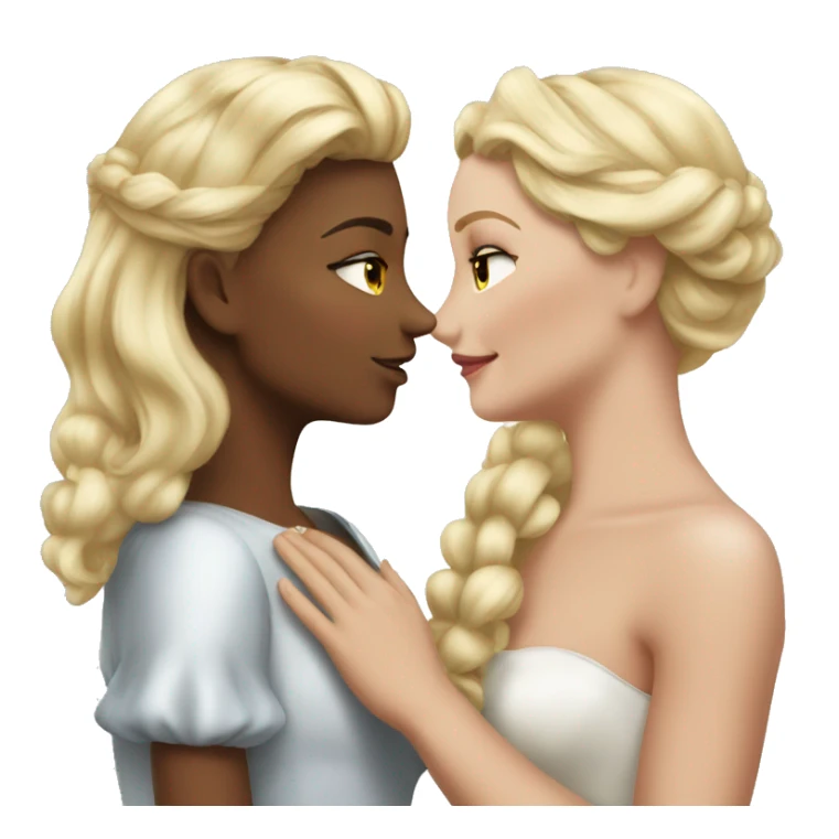 2 women princesses couple blonde kiss sticker