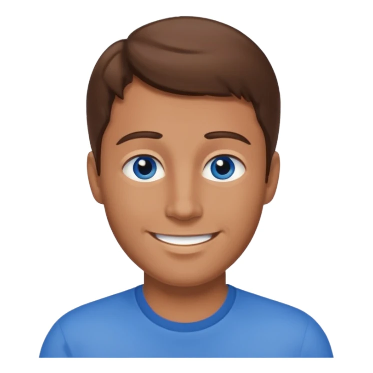 dad with brown hair and blue eyes emoji sticker