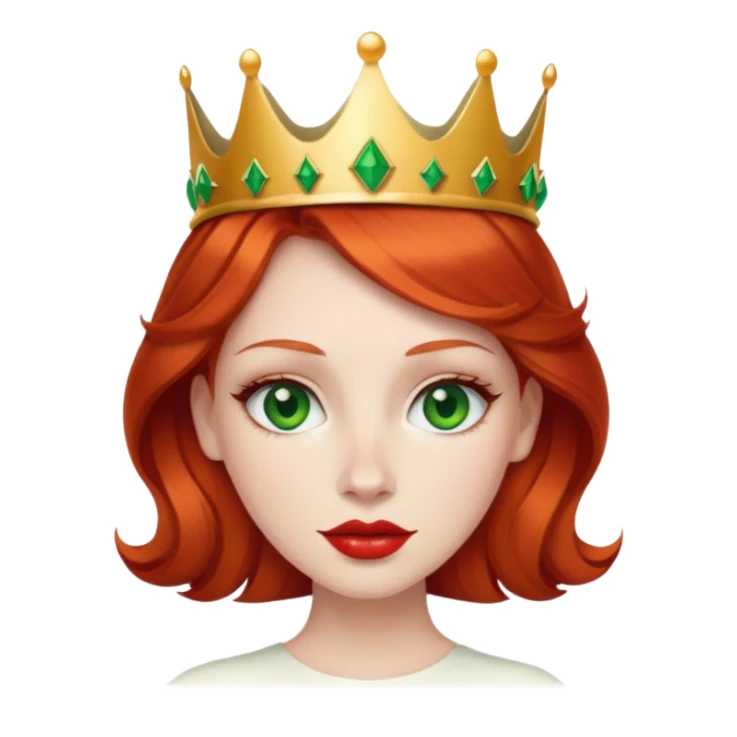 Redhead Wearing a crown green eyes and lips sticker
