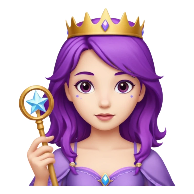 Princesses with Magic Wand in Purple Hair sticker