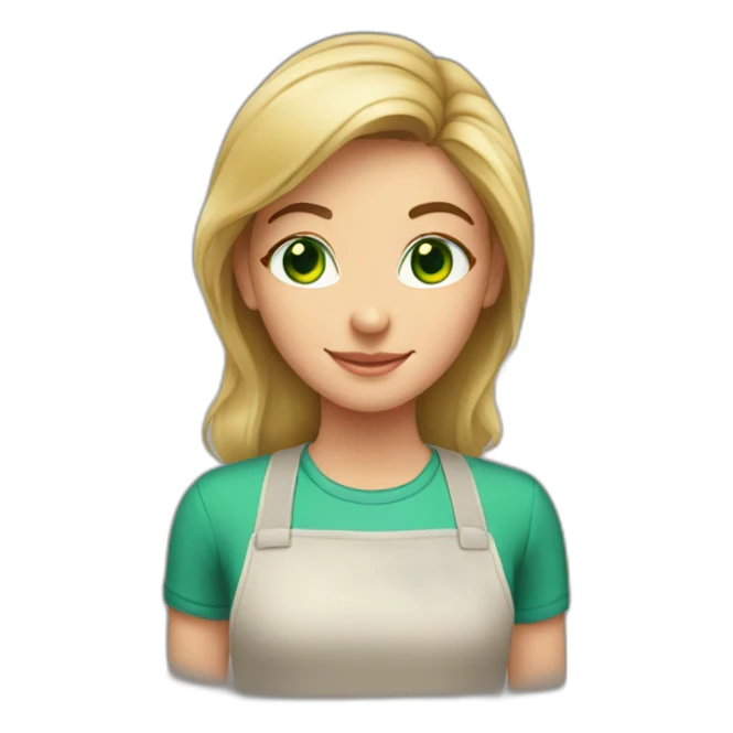  girl green eyes baking cookies sticker