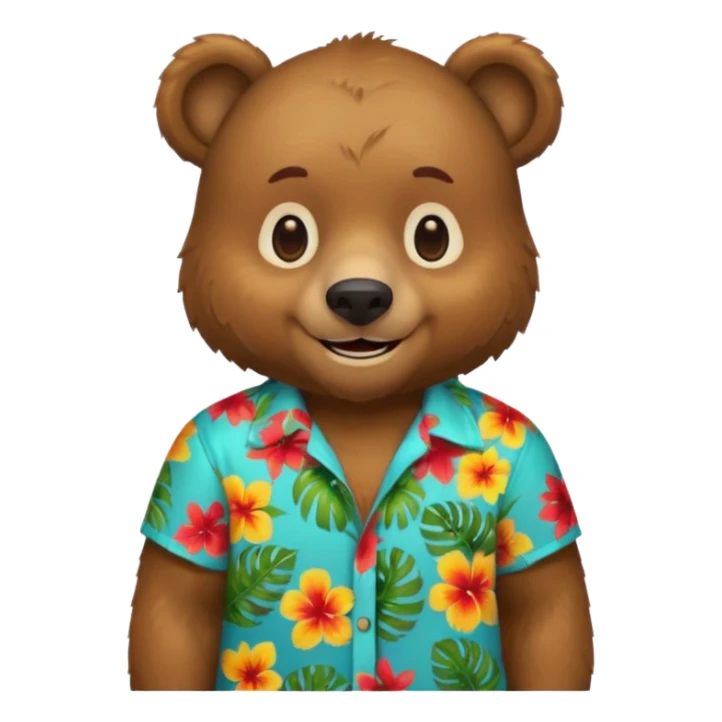 Bear wearing a tropical shirt sticker