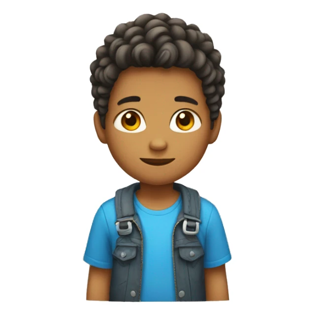 Un niño con pelo trenzado sticker