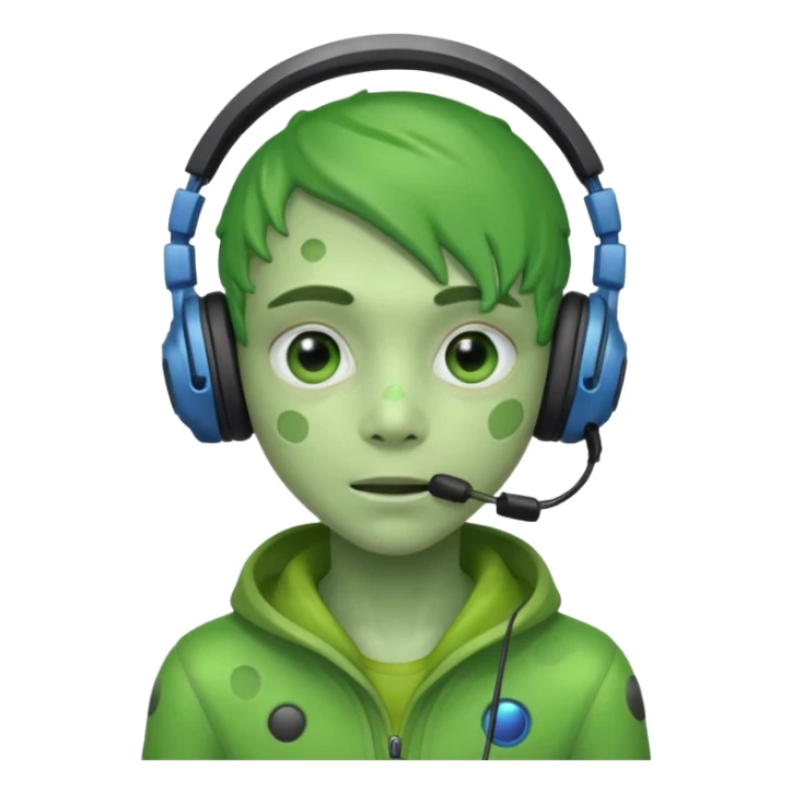 Alien teen gamer sticker