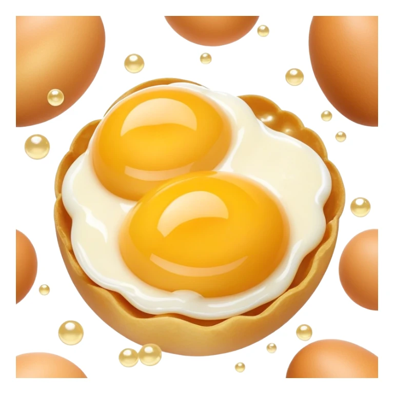 3D rendered Hong Kong egg puffs (鸡蛋仔) with condensed milk drizzle, authentic egg-shaped bubble pattern, golden bubbles with white drizzle, hyper-realistic texture, glossy finish sticker