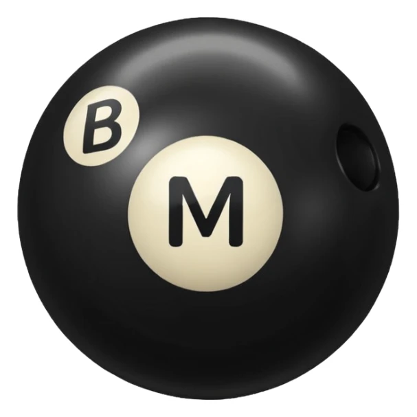 Black pull Ball with MB written on it. Nothing else no holes or anything. sticker