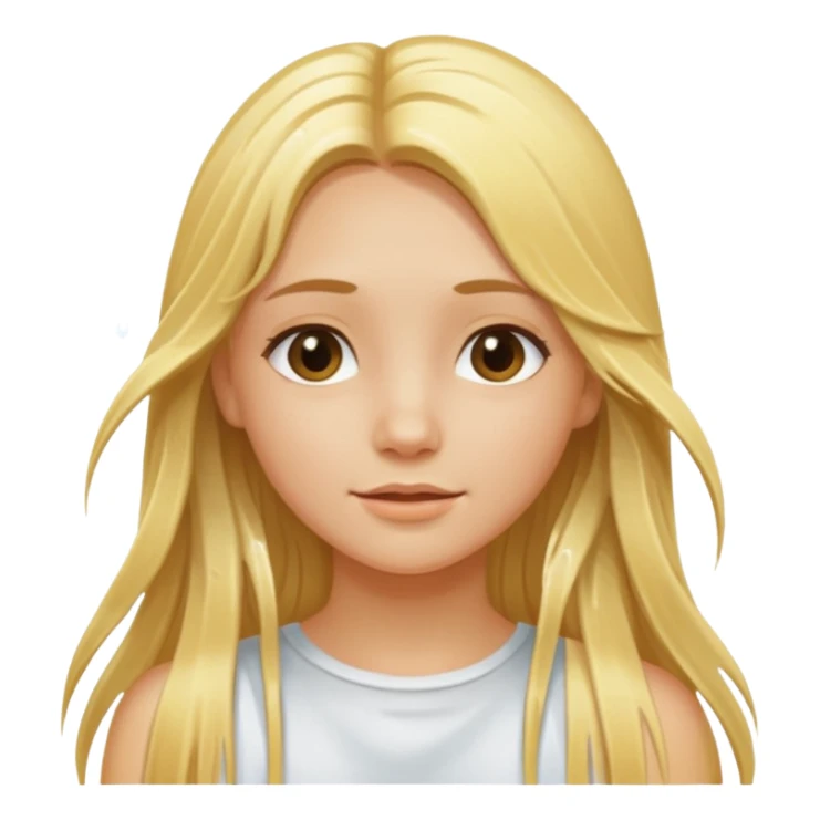 haz una chica rubia saliendo de lavarse el pelo largo sticker