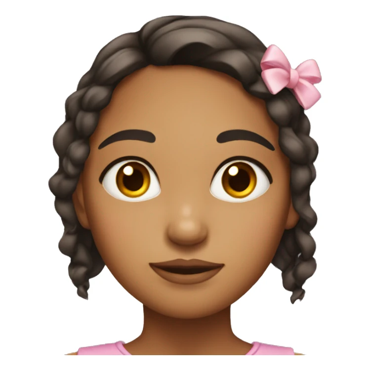 Pretty brown girl with Asian eyes and a bow  sticker