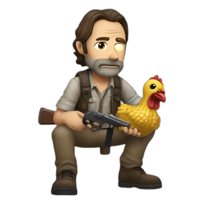 The walking dead (rick grimes) eat chiken sticker
