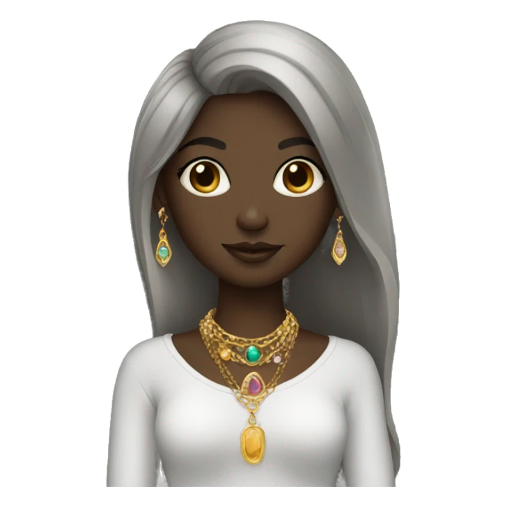 dark-skinned girl with jewelry and cagoul sticker