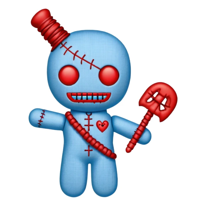 carolina blue and red voodoo doll sticker