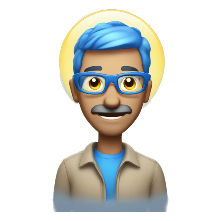 Australian dad with blue ring of light on top of his head sticker