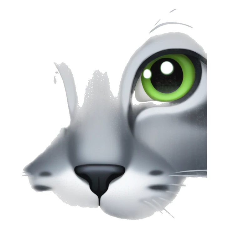 Close up of gray cat with green eyes face only sticker