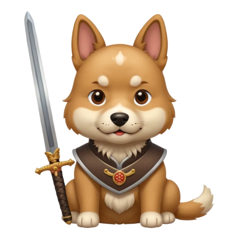 dog chinese with sword sticker