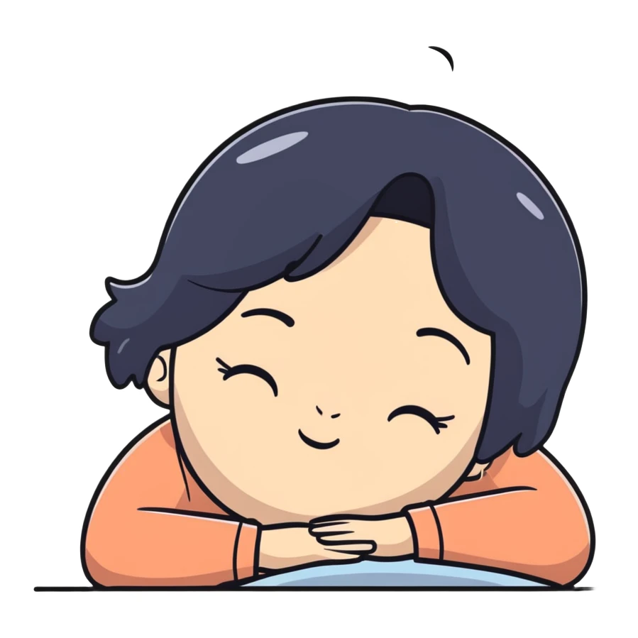 A girl with black hair that’s sick trying not to fall asleep sticker
