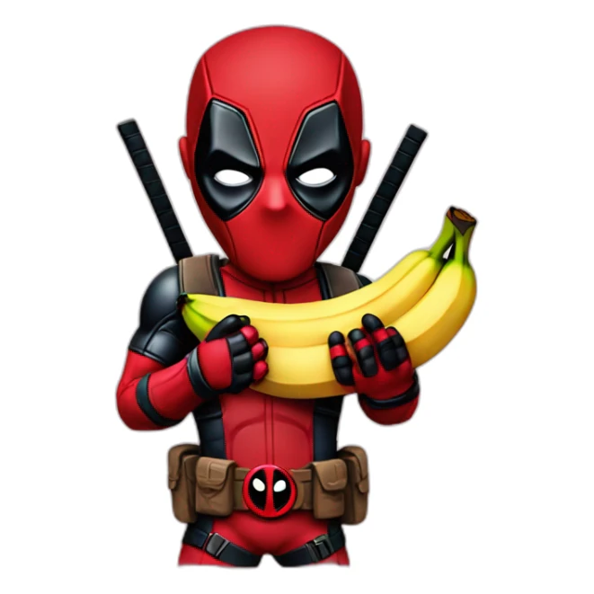 Deadpool Hold a banana sticker